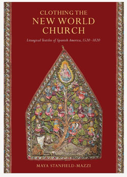 Book cover displaying an elaborate textile with Christian imagery