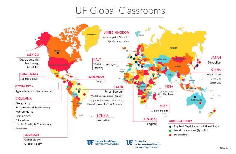 Virtual Exchange Global Classroom Map